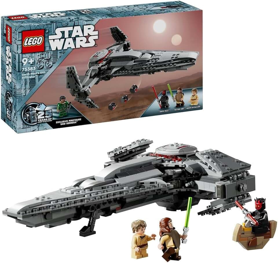 LEGO 75383 Dark Maul's Sith Infiltrator 9+ 640pcs Spaceship Building Toy for Kids