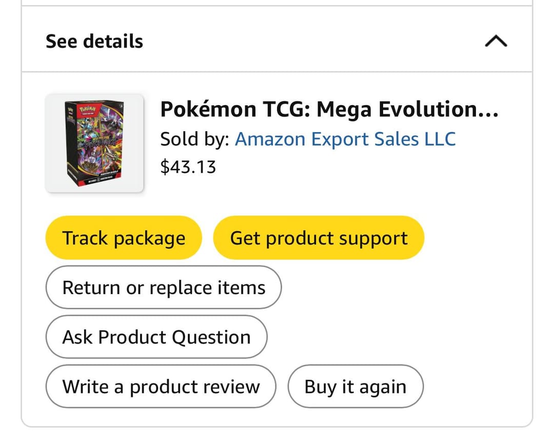 הזמנת Pokémon TCG Mega Evolution Pitch Black Booster Bundle מאמזון במחיר 43.13 דולר